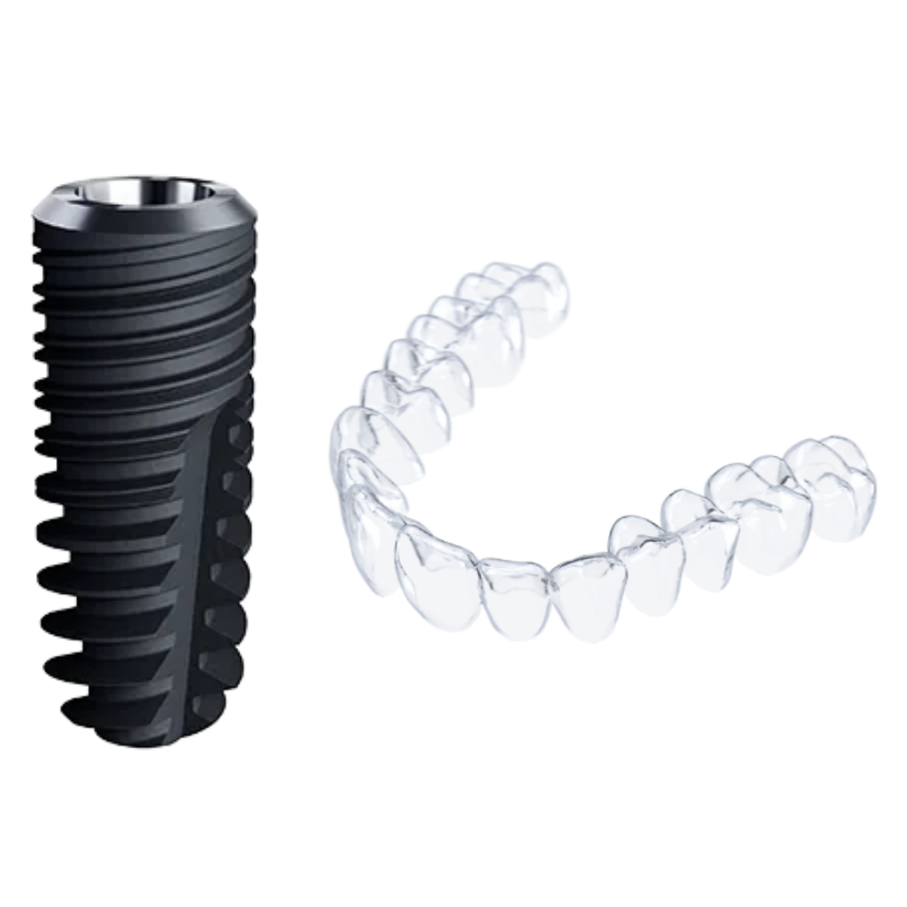 Visuel de l'offre contenant l'implant DESIGN et l'aligneur clyps, tous 2 de la marque Astem