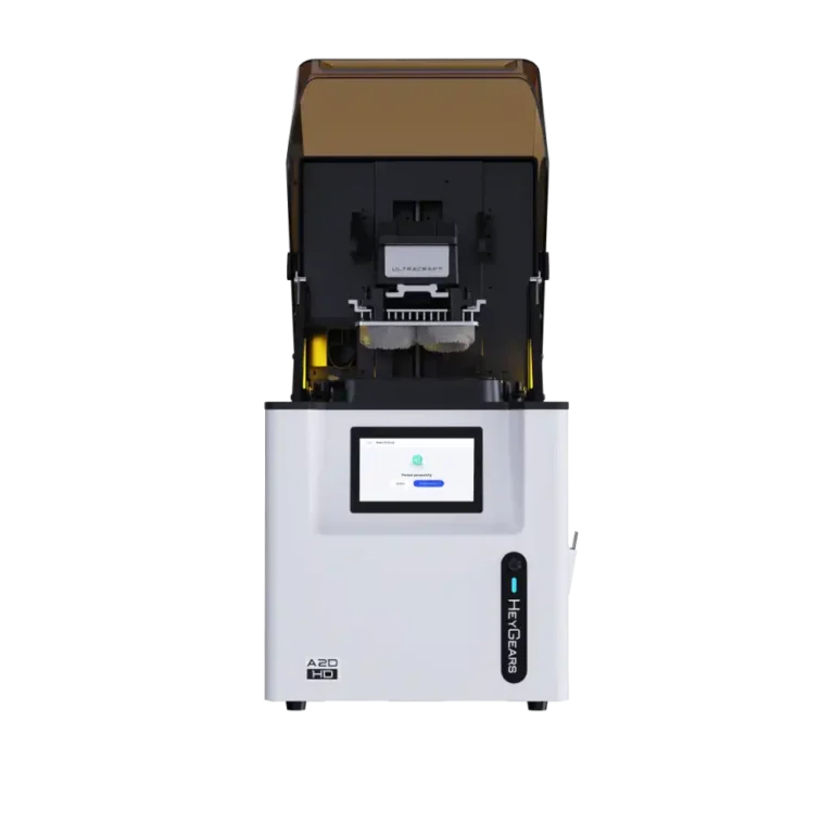 Visuel de face avec le capot ouvert de l'mprimante 3D UltraCraft A2D HD de la marque HeyGears