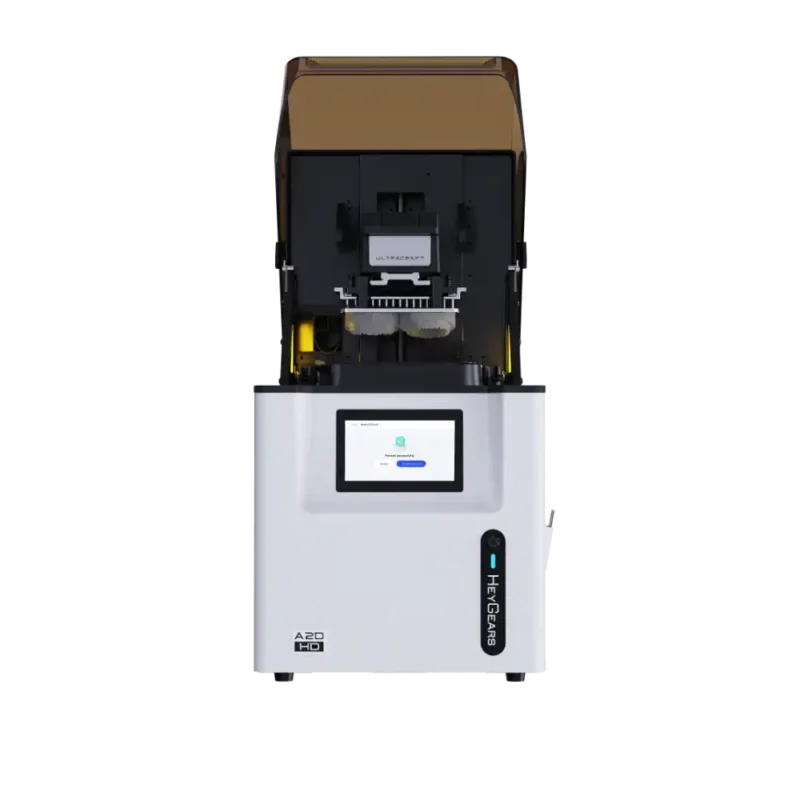 Visuel de face avec le capot ouvert de l'mprimante 3D UltraCraft A2D HD de la marque HeyGears