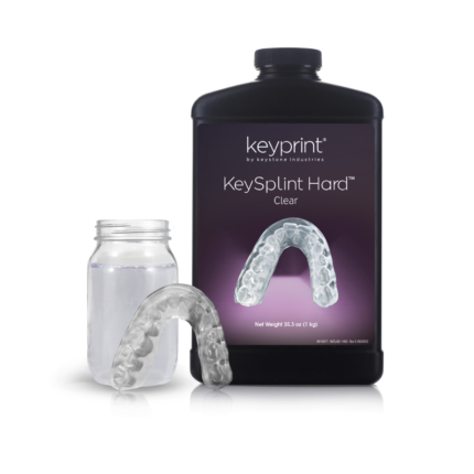 Le pot de 1L en teinte clear de résine UltraPrint-Dental Hard Splint UV Clear de la marque HeyGears
