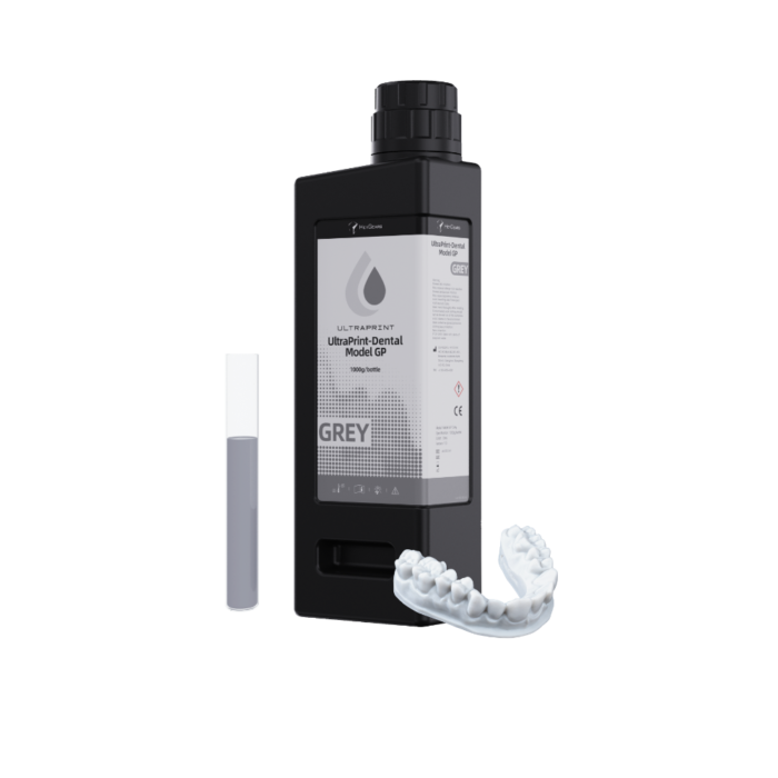 Le pot de 1L en teinte grise (grey) de résine UltraPrint Dental Model GP de la marque HeyGears