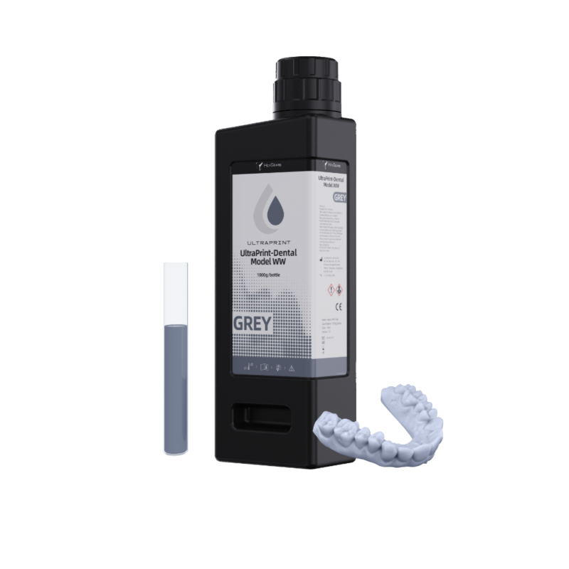 Le pot de 1L en teinte grise (grey) de résine UltraPrint Dental Model WW de la marque HeyGears