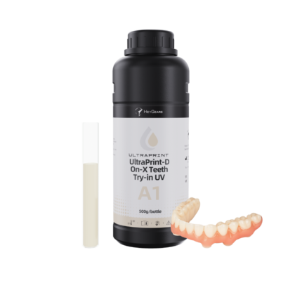 Le pot de 500mL de résine UltraPrint Dental On-X Teeth Try-in UV A1 de la marque HeyGears