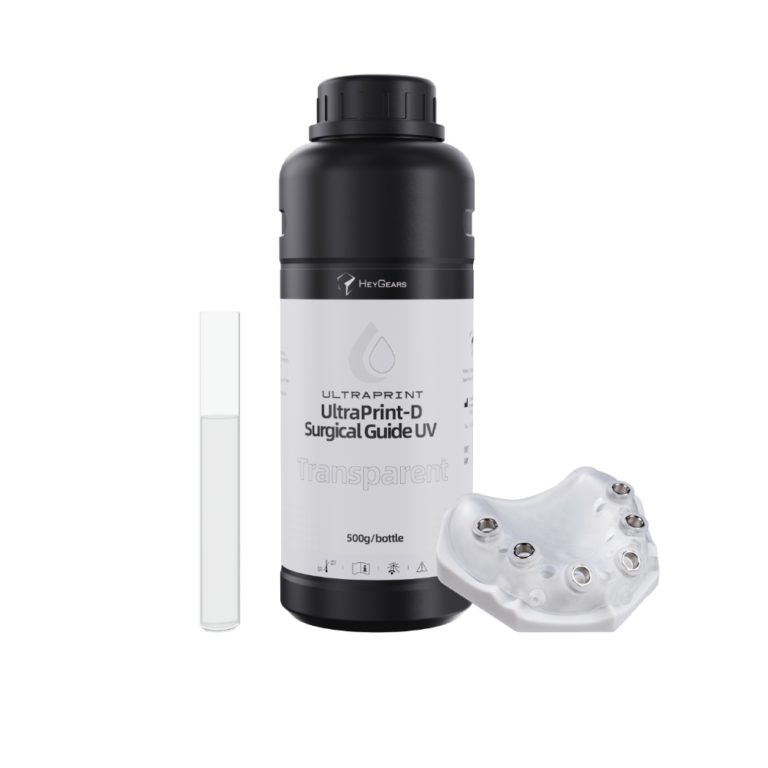 Le pot de 500mL en teinte transparent de résine UltraPrint Dental Surgical Guide UV de la marque HeyGears