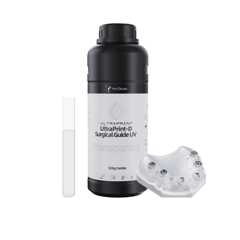 Le pot de 500mL en teinte transparent de résine UltraPrint Dental Surgical Guide UV de la marque HeyGears