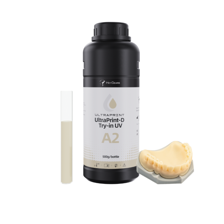 Le pot de 500mL de résine UltraPrint Dental Try-in UV A2 de la marque HeyGears