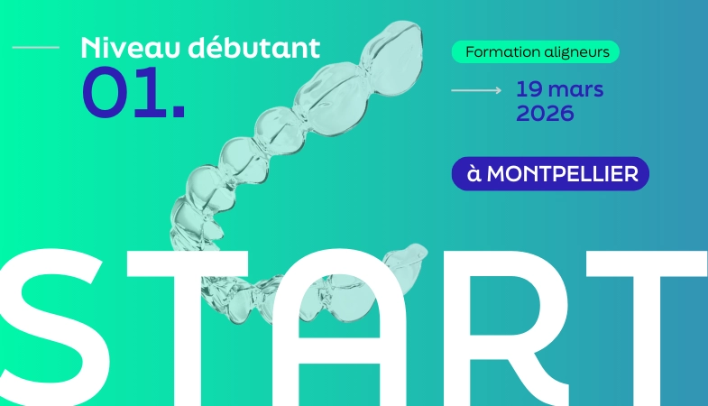 Visuel de la formation aligneurs START du 19 mars 2026 qui aura lieu à Montpellier