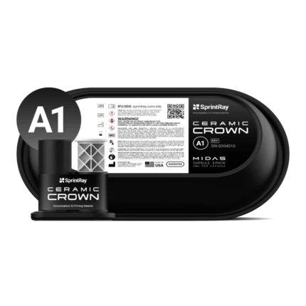 Capsules de résine Ceramic Crown A1 pour imprimante 3D Midas de la marque SprintRay