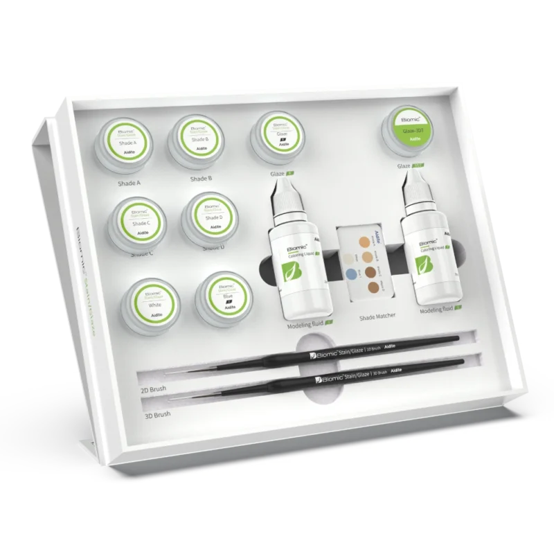 Coffret de base Biomic Stain Glaze pour maquillage zircone et céramique de la marque Aidite