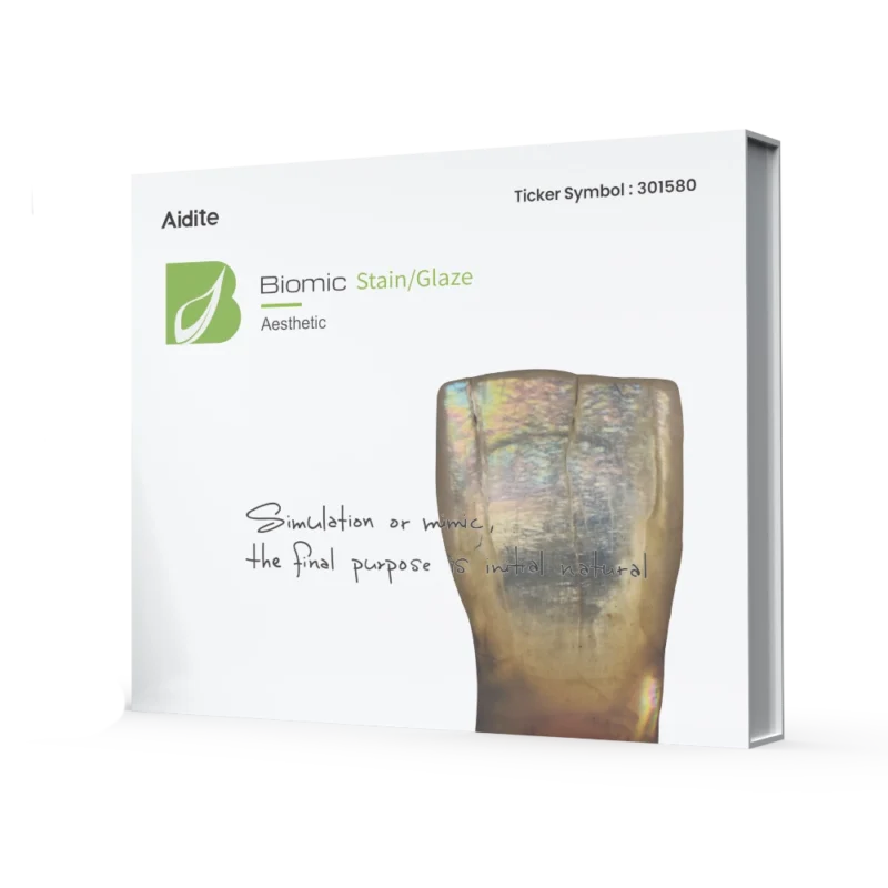 Kit complet Aesthetic Set Biomic Stain Glaze Aidite pour caractérisation dentaire haute précision de la marque Aidite