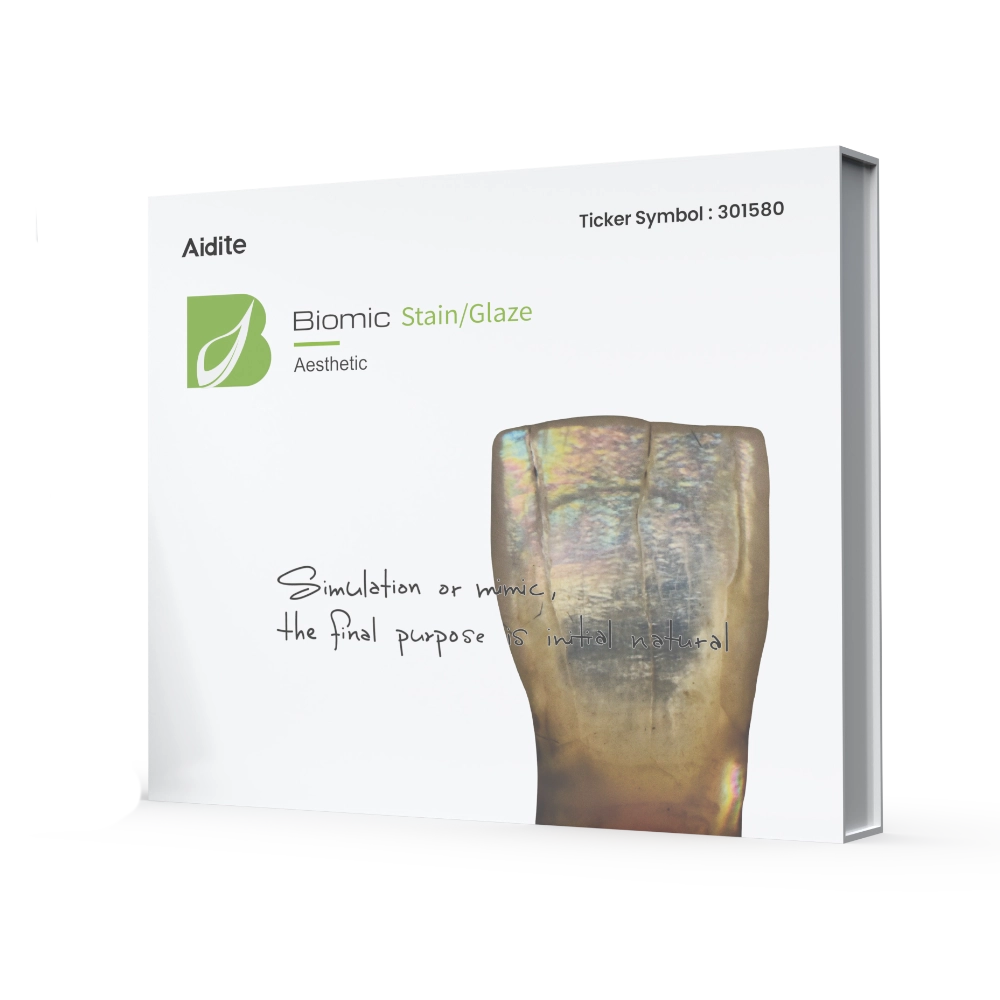 Coffret complet Aesthetic Set Biomic pour une esthétique dentaire bionique de Aidite Kit complet Aesthetic Set Biomic Stain Glaze Aidite pour caractérisation dentaire haute précision de la marque Aidite