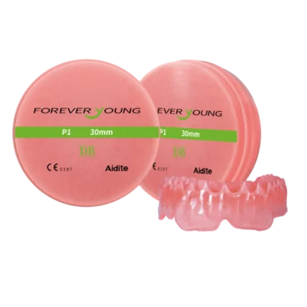 Disque CFAO PMMA Pink rose pour base de prothèse dentaire amovible de la marque Aidite