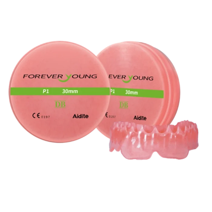 Disque CFAO PMMA Pink rose pour base de prothèse dentaire amovible de la marque Aidite