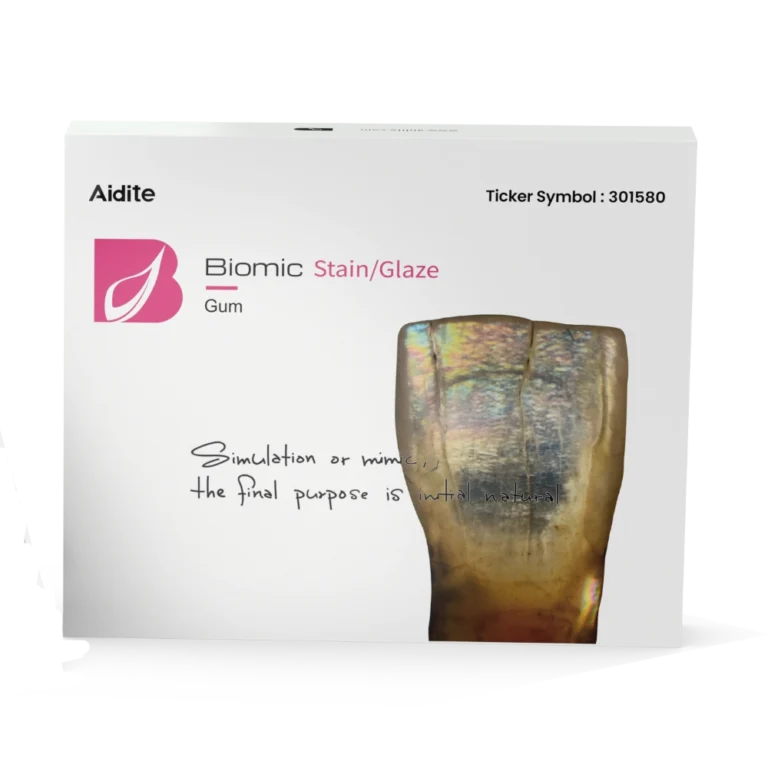 Coffret Biomic Gum Aidite pour caractérisation rose des bridges sur implants de la marque Aidite