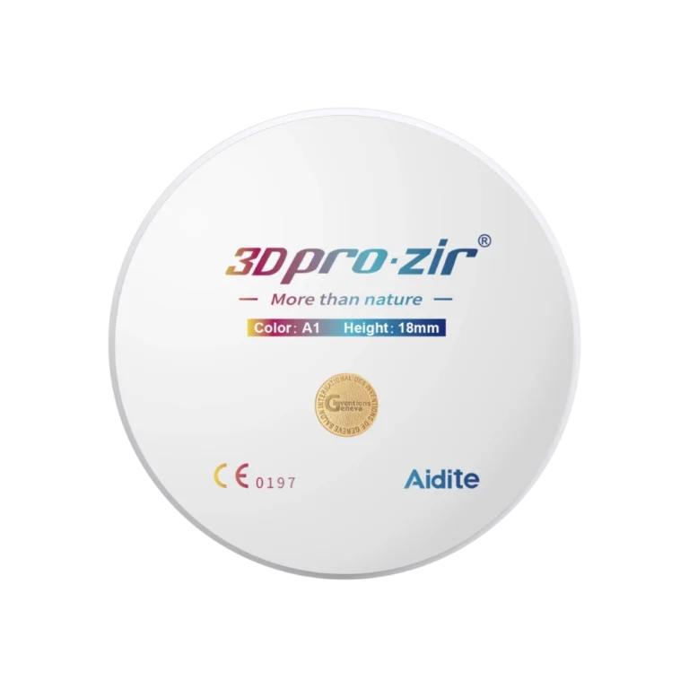 Disque zircone 3D Pro Zir multicouche dégradé de translucidité et résistance de la marque Aidite