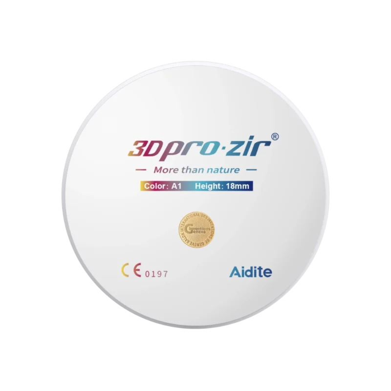 Disque zircone 3D Pro Zir multicouche dégradé de translucidité et résistance de la marque Aidite