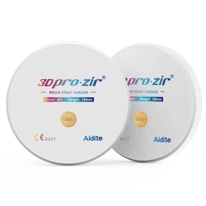 Disques zircone 3D Pro Zir multicouche dégradé de translucidité et résistance de la marque Aidite