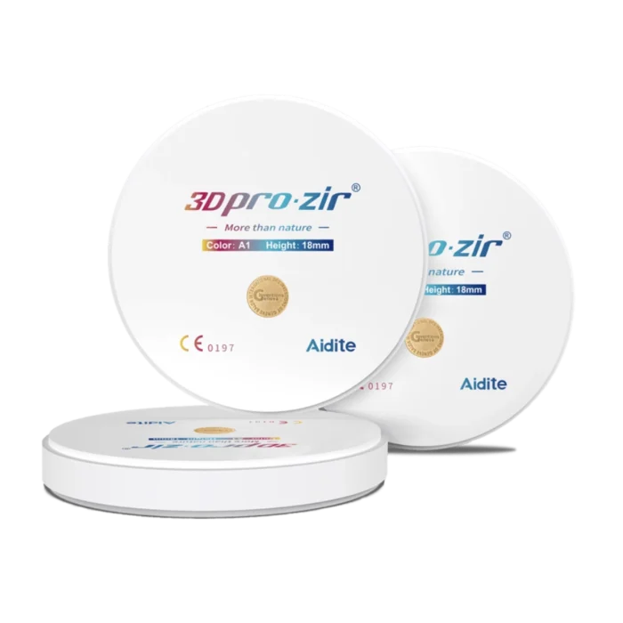 Disque zircone 3D Pro Zir multicouche dégradé de translucidité et résistance de la marque Aidite