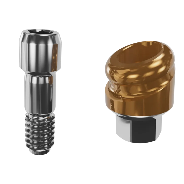 Pilier angulé 18 degrés compatible DESIGN pour prothèse amovible de la marque Clic’n Loc