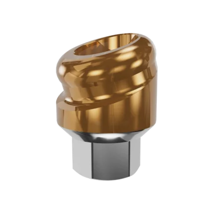 Pilier angulé 18 degrés compatible DESIGN pour prothèse amovible de la marque Clic’n Loc