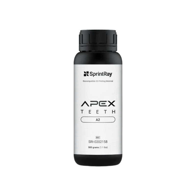 Résine 3D Apex Teeth A2 de la marque SprintRay pour dents de prothèse amovible définitive