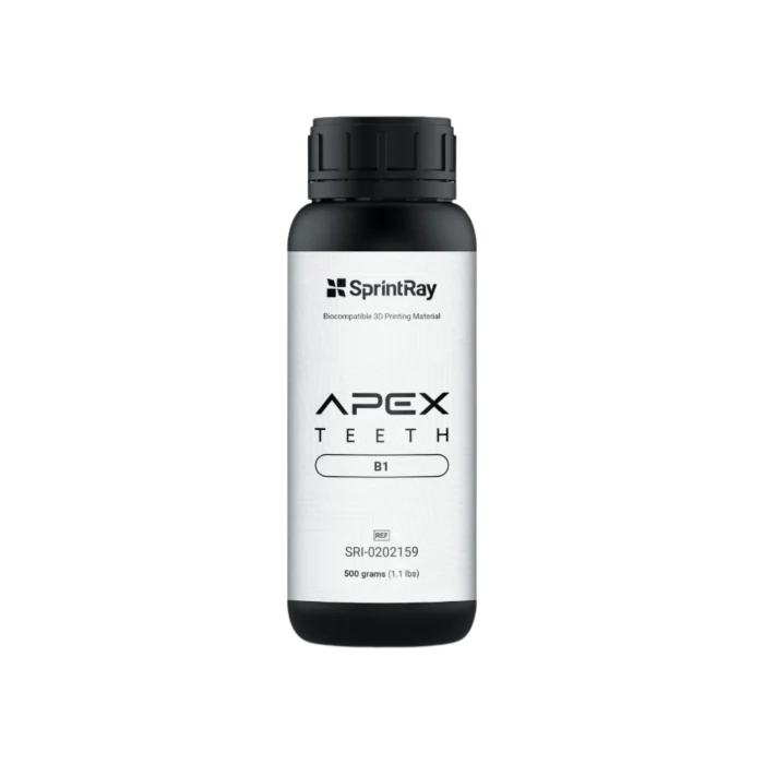 Résine 3D Apex Teeth B1 de la marque SprintRay pour dents de prothèse amovible définitive