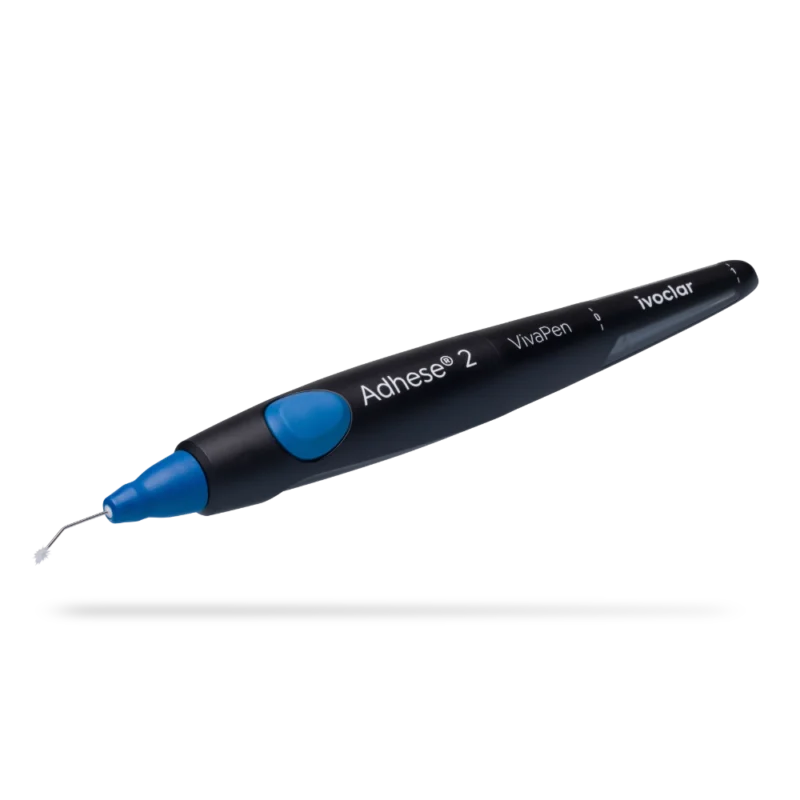 Adhesif universel Adhese 2 Ivoclar au format VivaPen avec canules LC et DC bleu