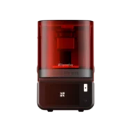 SprintRay NanoPrint, imprimante 3D dentaire compacte rouge et noire avec écran tactile, conçue pour l'impression au fauteuil