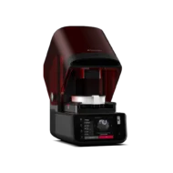 SprintRay NanoPrint, imprimante 3D dentaire compacte rouge et noire avec écran tactile, conçue pour l'impression au fauteuil