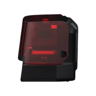 SprintRay NanoPrint, imprimante 3D dentaire compacte rouge et noire avec écran tactile, conçue pour l'impression au fauteuil