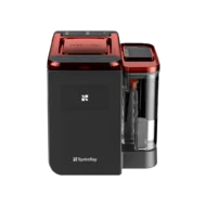 SprintRay NanoWash, station de lavage et de séchage hermétique rouge et noire avec écran tactile pour pièces dentaires imprimées en 3D